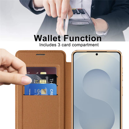 Étui MagSafe pour Samsung Galaxy S26, Techsuit, SmartMag Book, Marron