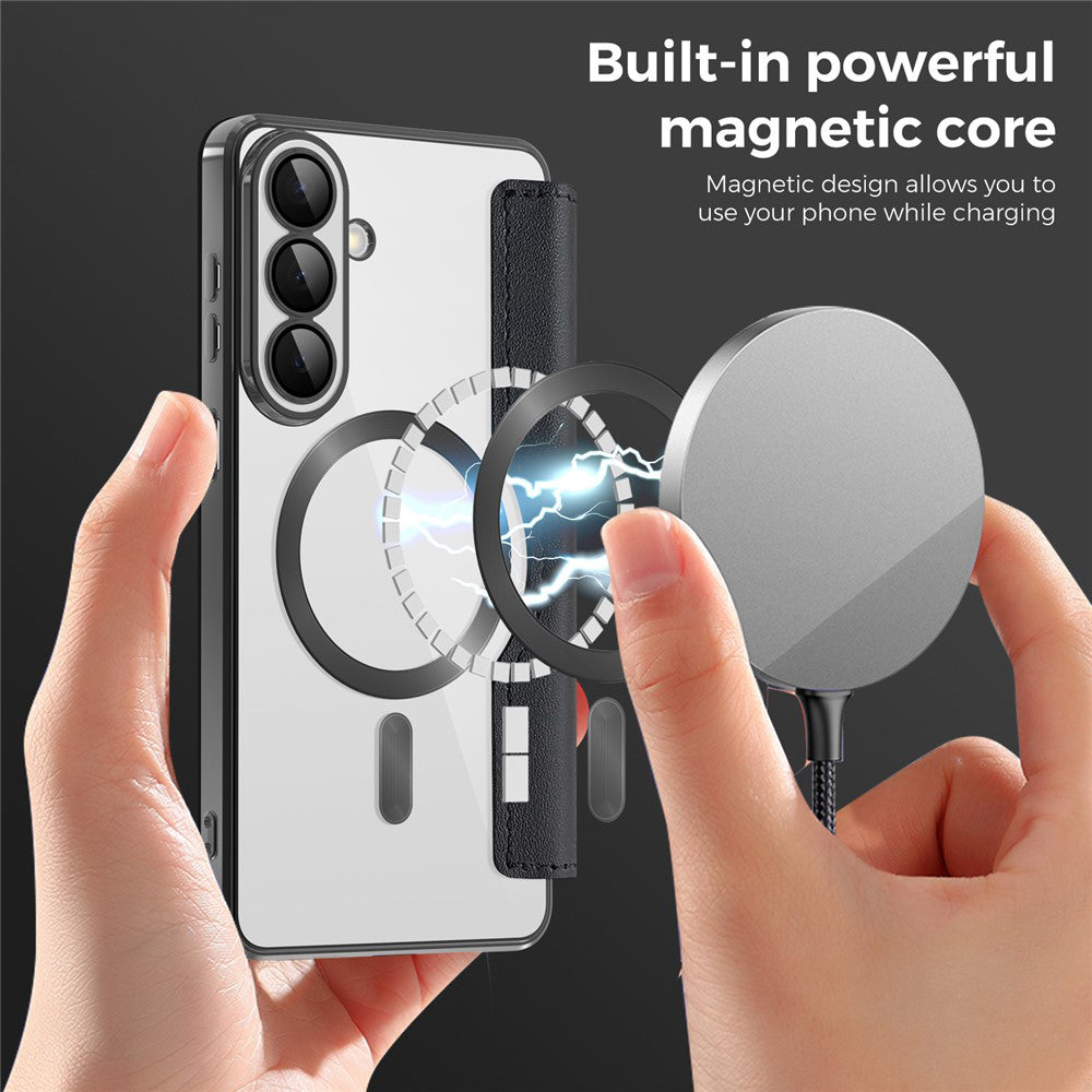 Étui MagSafe pour Samsung Galaxy S26, Techsuit, SmartMag Book, Noir