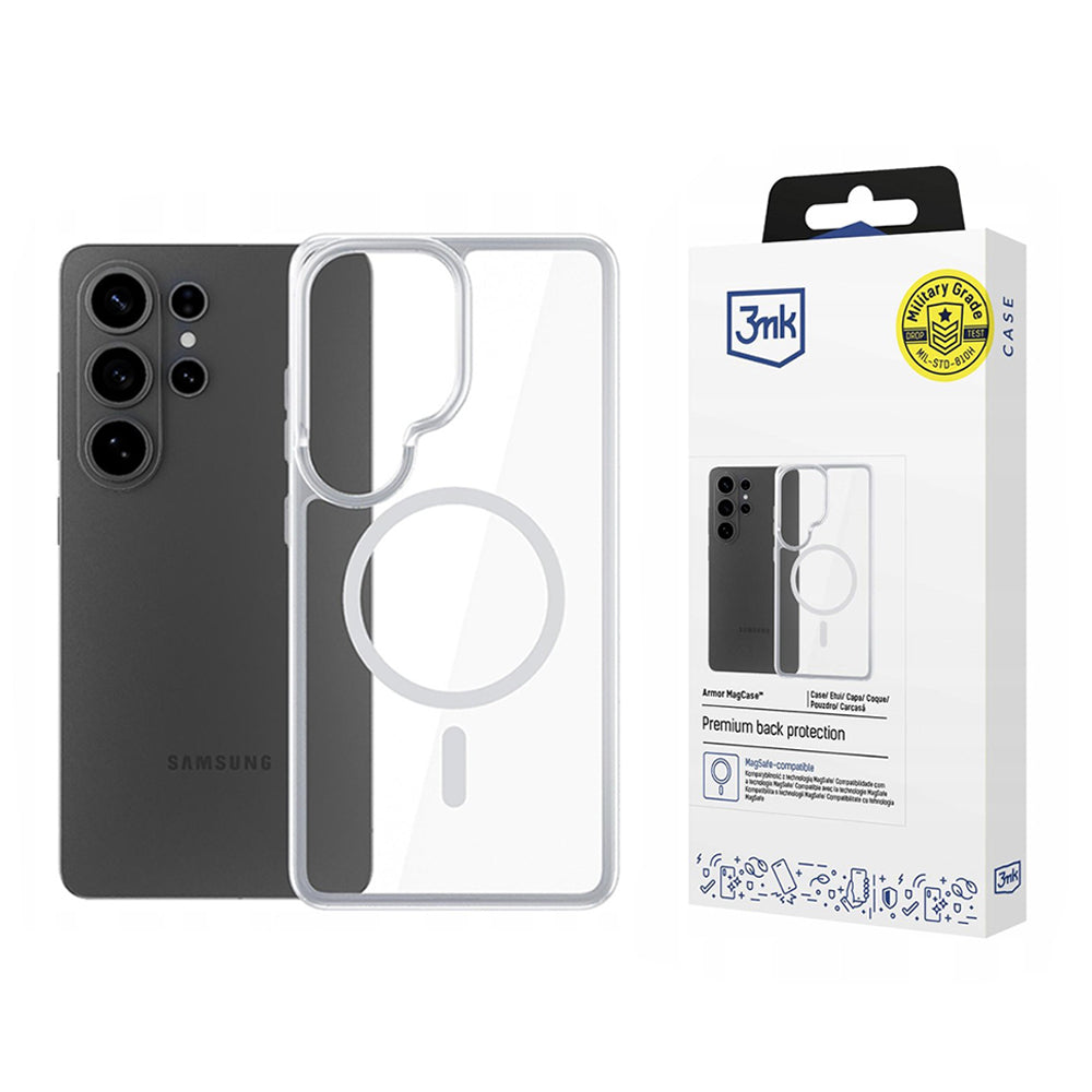 Coque MagSafe pour Samsung Galaxy S26 Ultra S948, 3MK, Armor MagCase, Transparente
