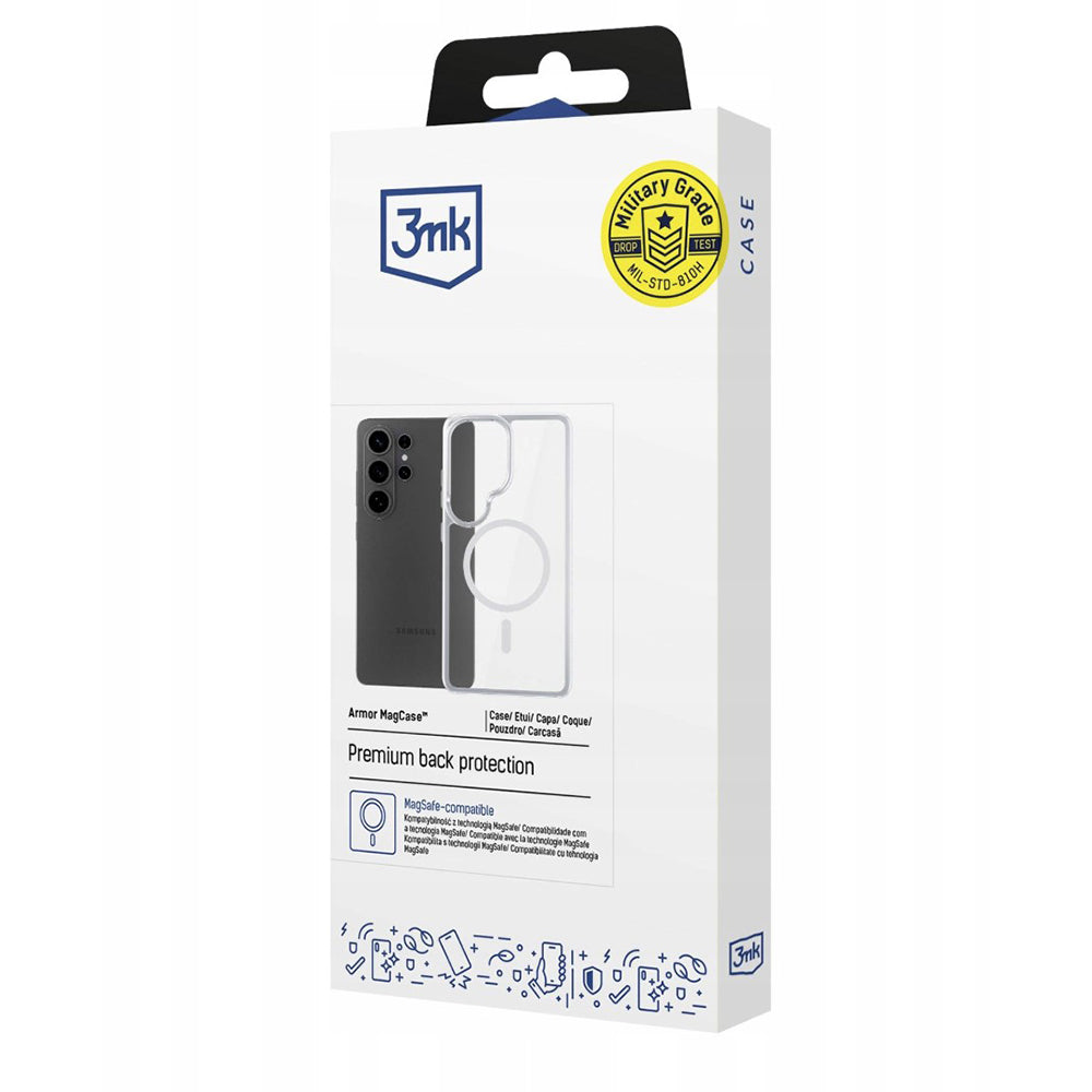 Coque MagSafe pour Samsung Galaxy S26 Ultra S948, 3MK, Armor MagCase, Transparente