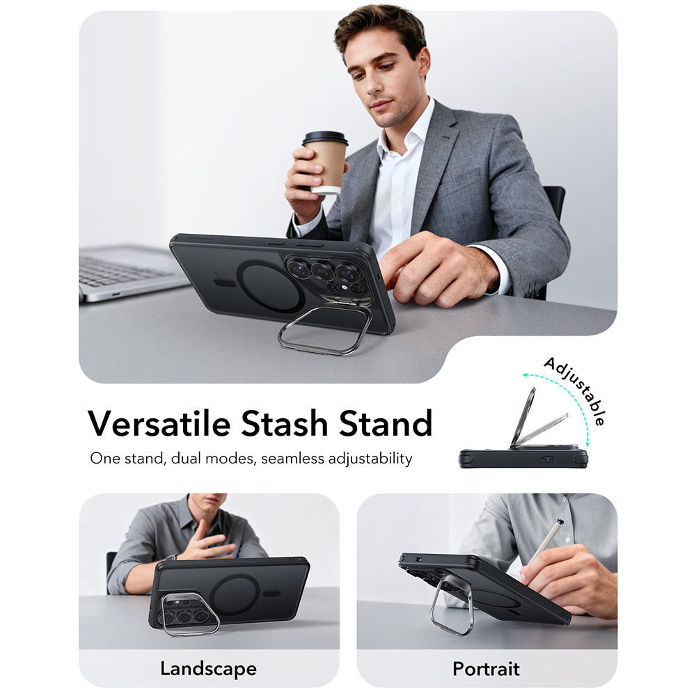 MagSafe Case for Samsung Galaxy S26 Ultra S948, ESR, Classic Hybrid Kickstand, Satin Black