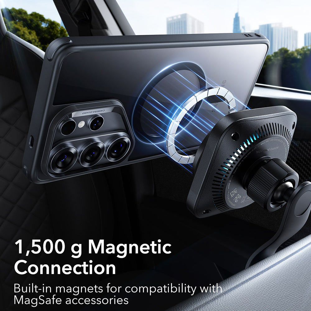 Coque MagSafe pour Samsung Galaxy S26 Ultra, ESR, Classic Hybrid, Noire Transparente