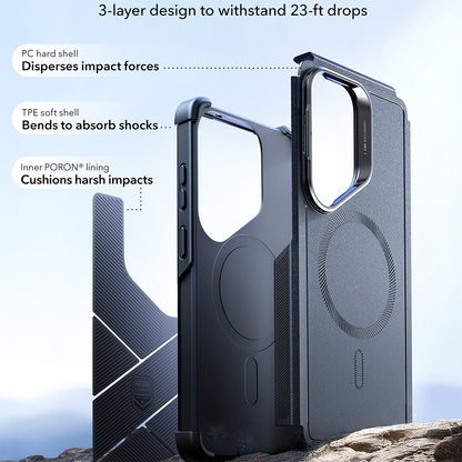 Coque MagSafe pour Samsung Galaxy S26 Ultra S948, ESR, Cyber Armor Kickstand, Bleue