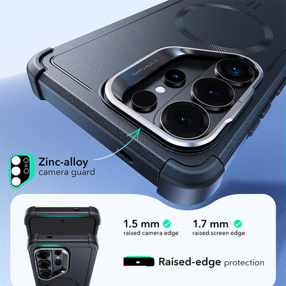 Coque MagSafe pour Samsung Galaxy S26 Ultra S948, ESR, Cyber Armor Kickstand, Bleue