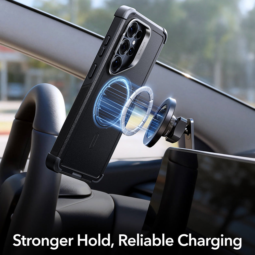 Coque MagSafe pour Samsung Galaxy S26 Ultra, ESR, Cyber Armor Kickstand, Noire