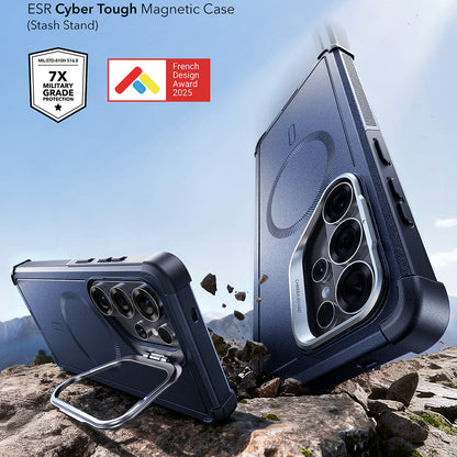 Coque MagSafe pour Samsung Galaxy S26 Ultra, ESR, Cyber Armor Kickstand, Noire