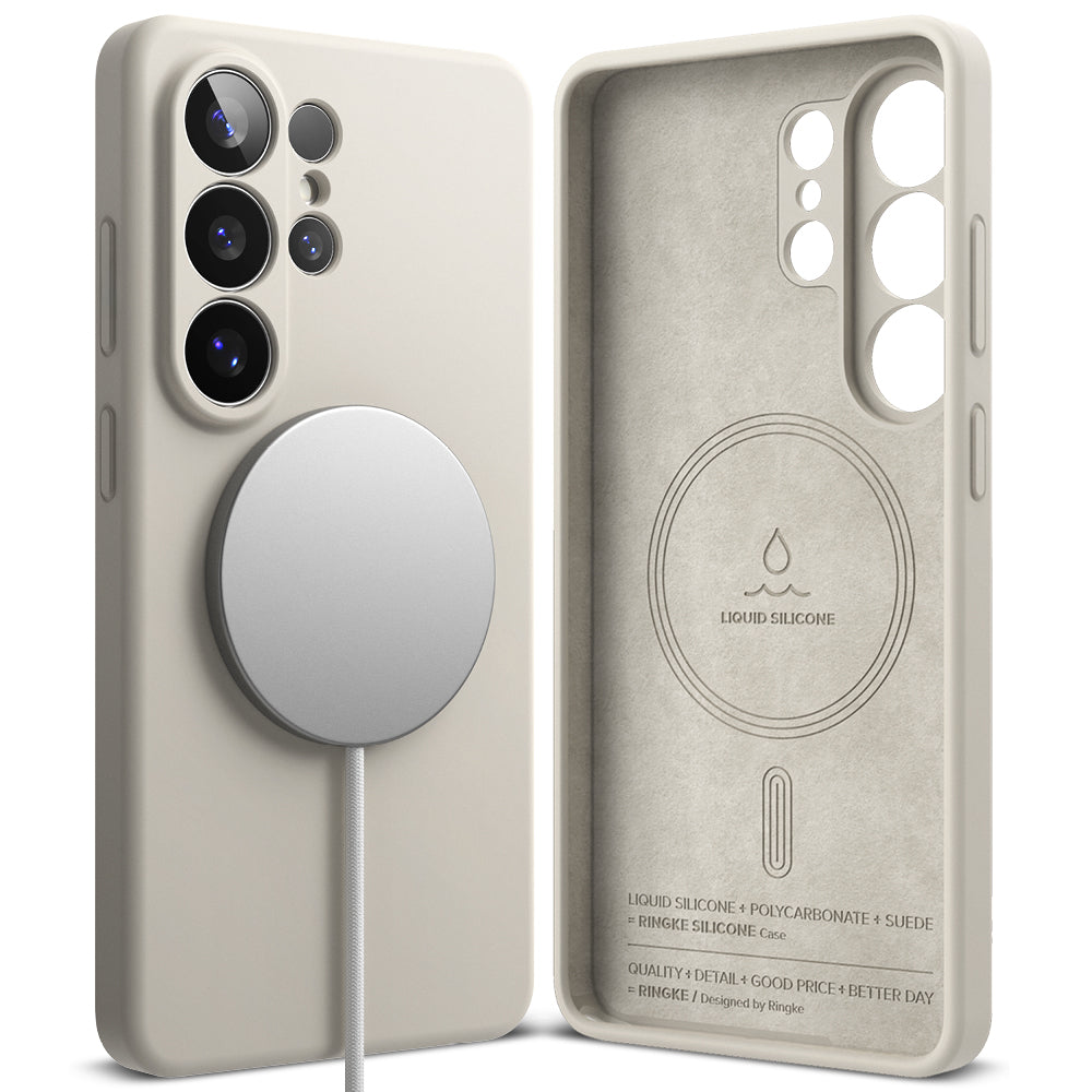MagSafe Case for Samsung Galaxy S26 Ultra S948, Ringke, Silicone, Cream