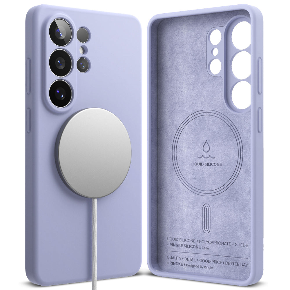 Coque MagSafe pour Samsung Galaxy S26 Ultra S948, Ringke, Silicone, Mauve