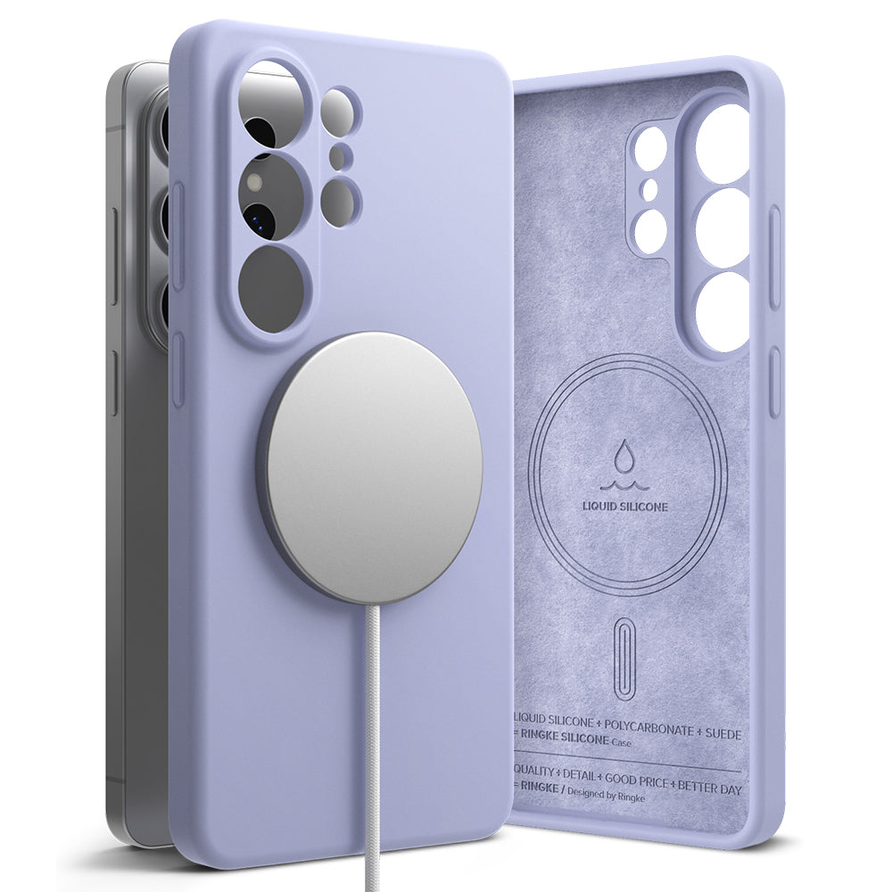 Coque MagSafe pour Samsung Galaxy S26 Ultra S948, Ringke, Silicone, Mauve