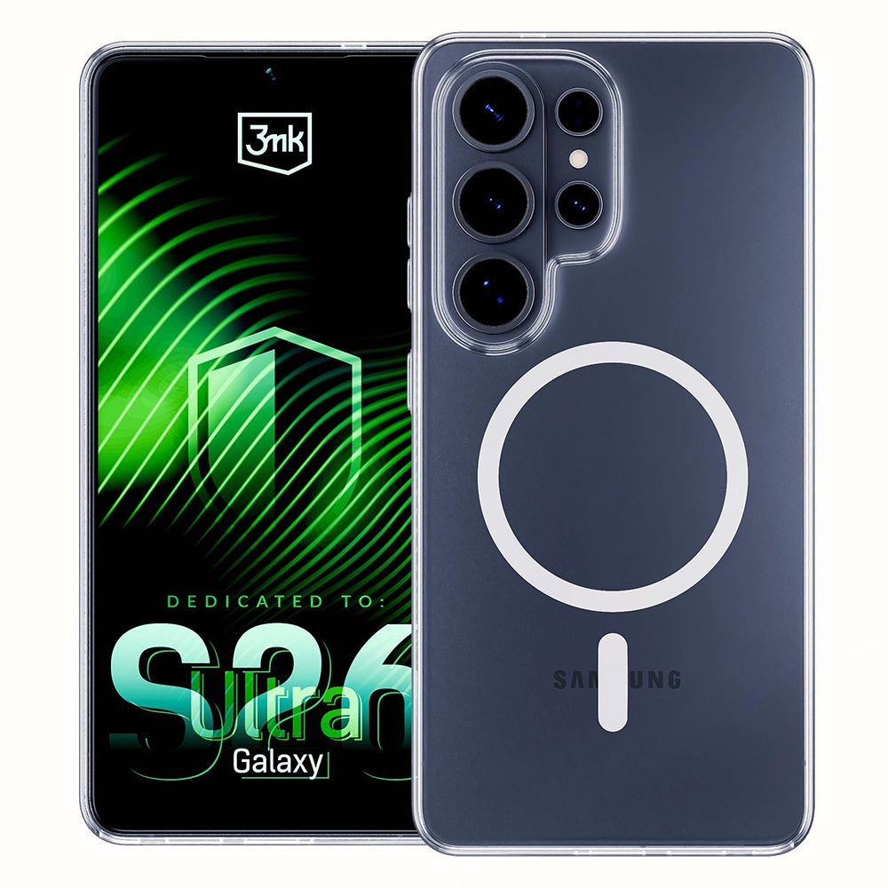 Étui MagSafe pour Samsung Galaxy S26 Ultra S948, 3MK, Clear MagCase, Transparent