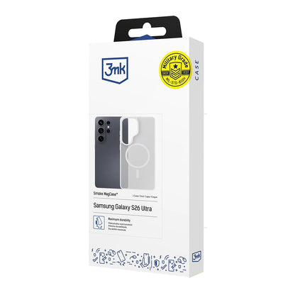 Coque MagSafe pour Samsung Galaxy S26 Ultra S948, 3MK, Smoke MagCase, Blanche