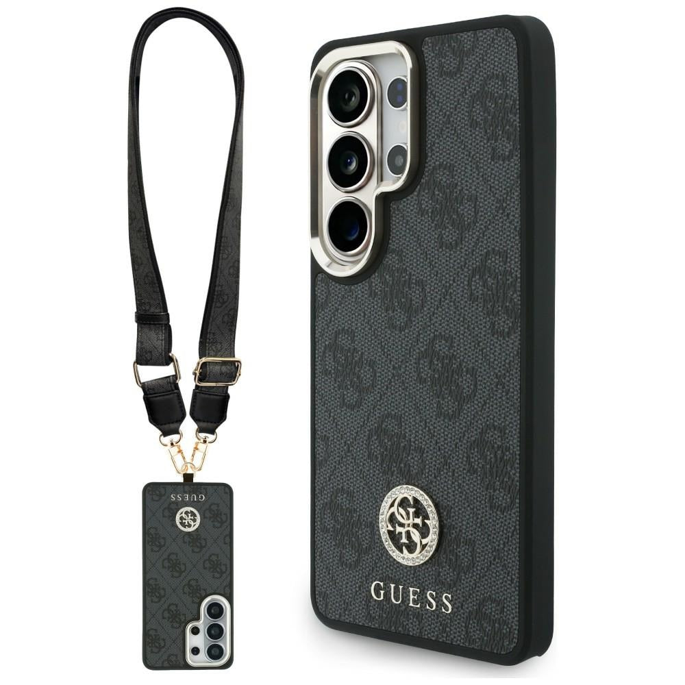 Étui MagSafe pour Samsung Galaxy S26 Ultra S948, GUESS, 4G Big Rhinestone Triangle Strap, Noir
