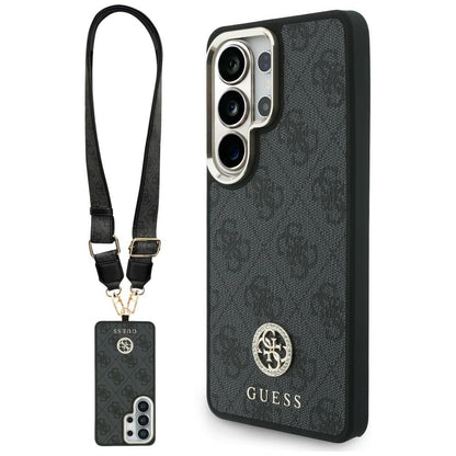 Étui MagSafe pour Samsung Galaxy S26 Ultra S948, GUESS, 4G Big Rhinestone Triangle Strap, Noir