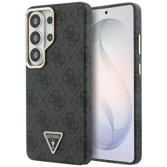 Coque MagSafe pour Samsung Galaxy S26 Ultra S948, Guess, logo Triangle 4G, Noire