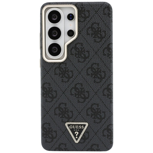 Coque MagSafe pour Samsung Galaxy S26 Ultra S948, Guess, logo Triangle 4G, Noire