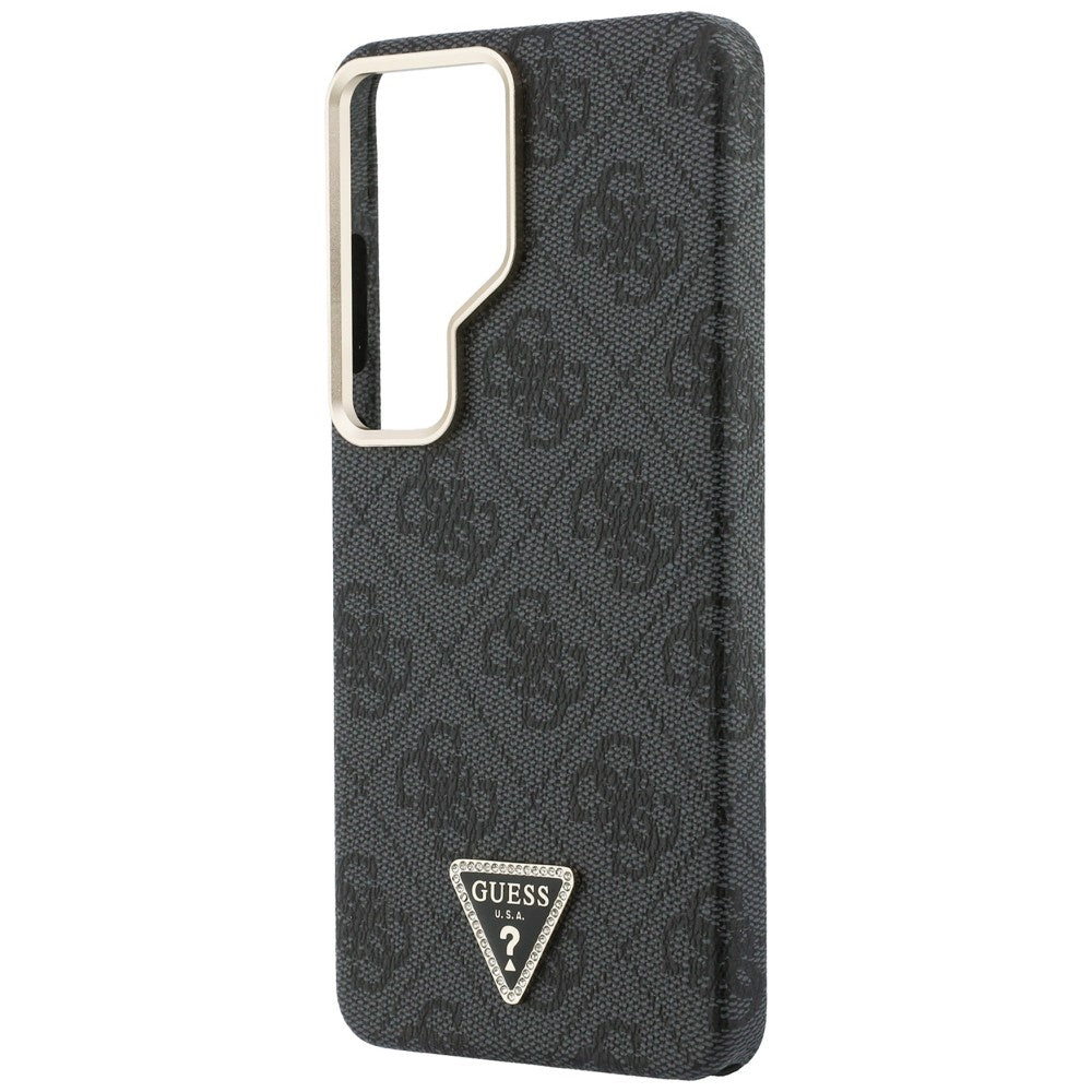 Coque MagSafe pour Samsung Galaxy S26 Ultra S948, Guess, logo Triangle 4G, Noire