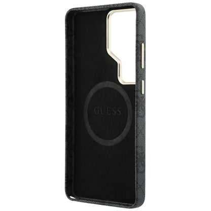 Coque MagSafe pour Samsung Galaxy S26 Ultra S948, Guess, logo Triangle 4G, Noire