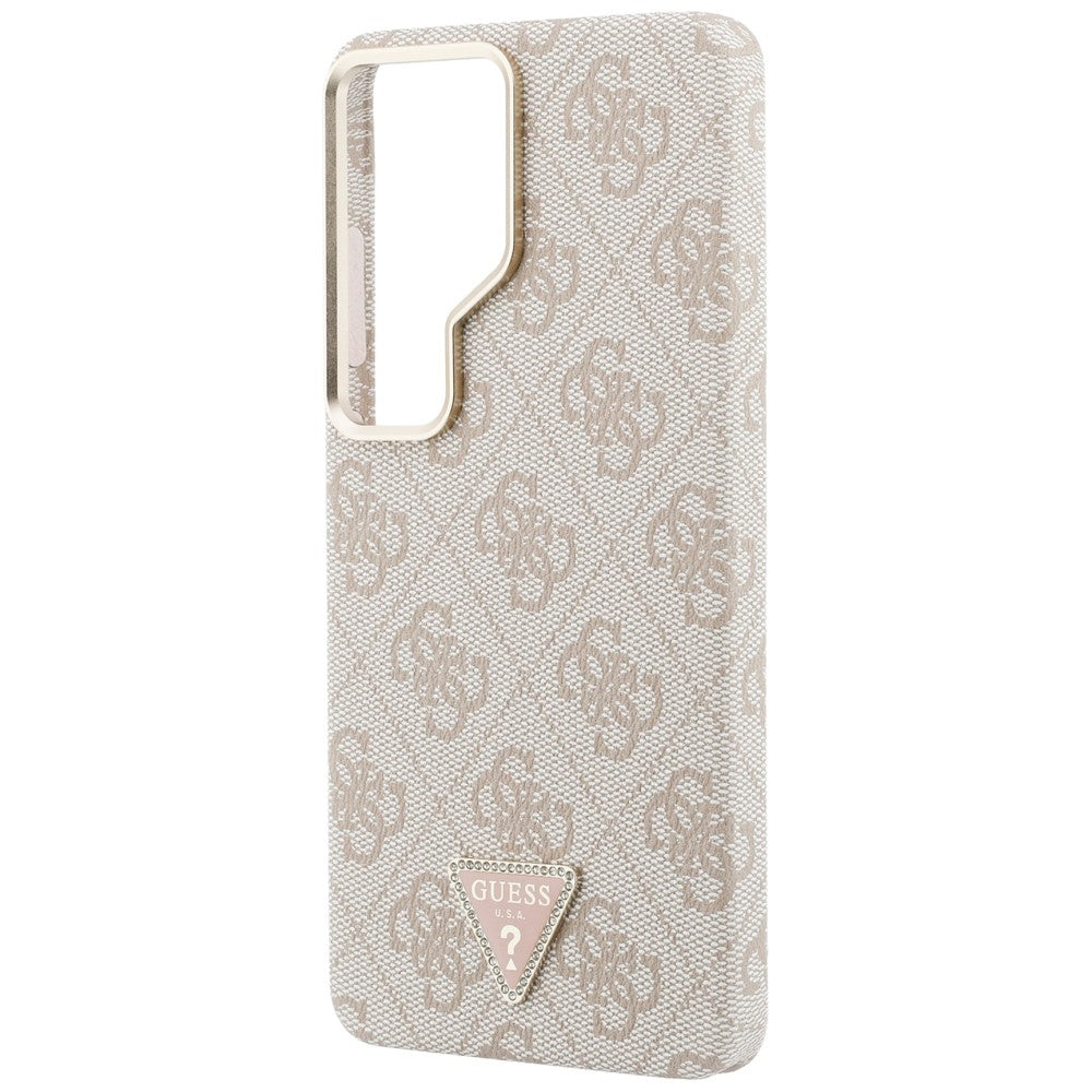 Étui MagSafe pour Samsung Galaxy S26 Ultra S948, Guess, logo Triangle 4G, Rose