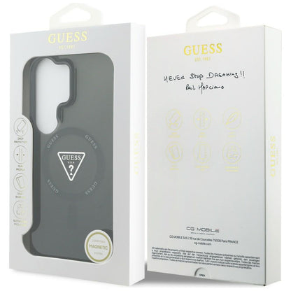 MagSafe Case for Samsung Galaxy S26 Ultra S948, Guess, IML Gradient Triangle Logo, Black