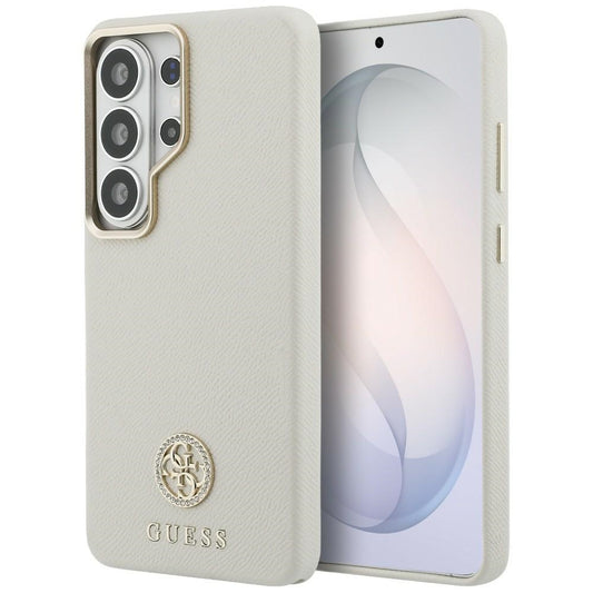 MagSafe Case for Samsung Galaxy S26 Ultra S948, Guess, Rhinestone Round Logo, Beige