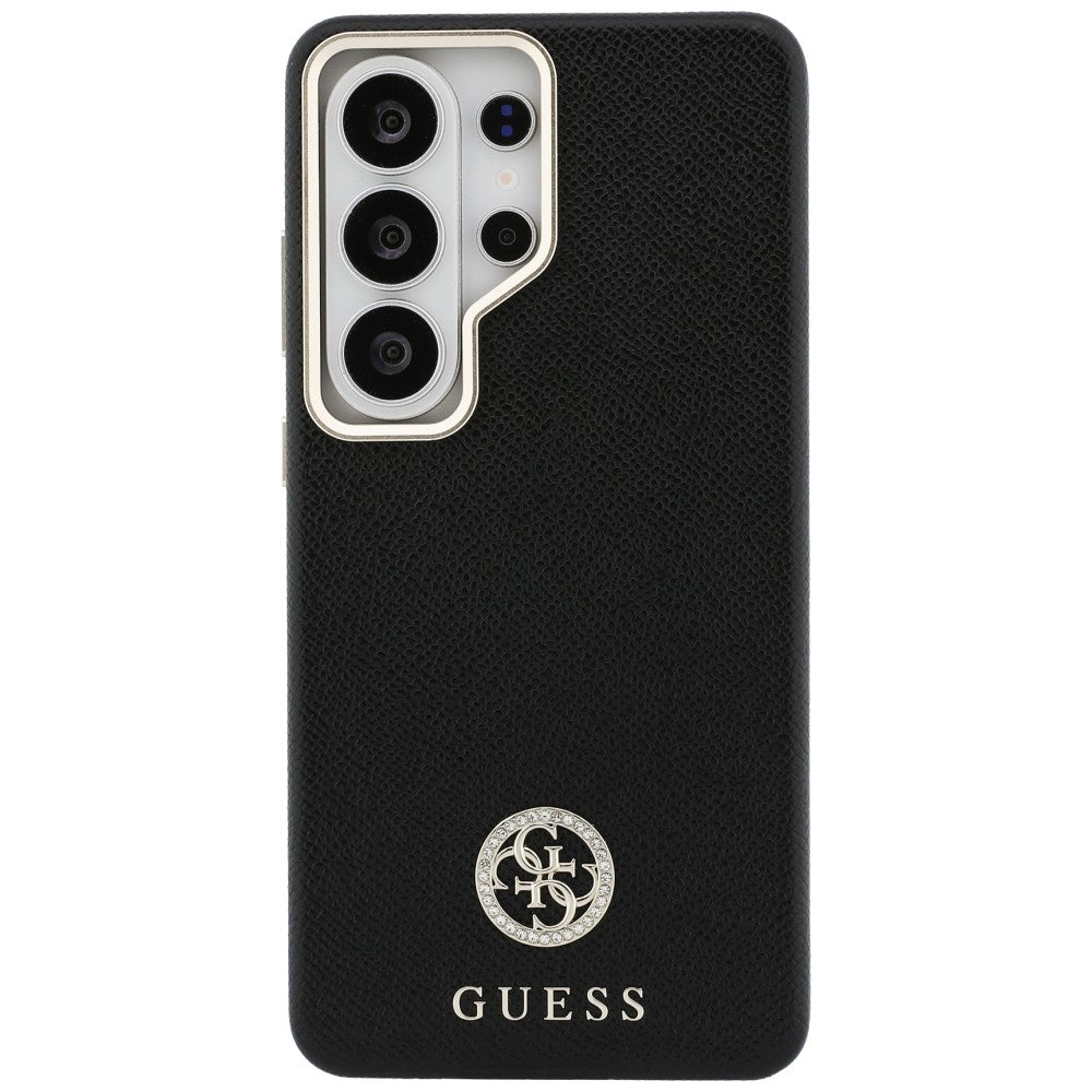 Étui MagSafe pour Samsung Galaxy S26 Ultra S948, Guess, logo rond en strass, Noir