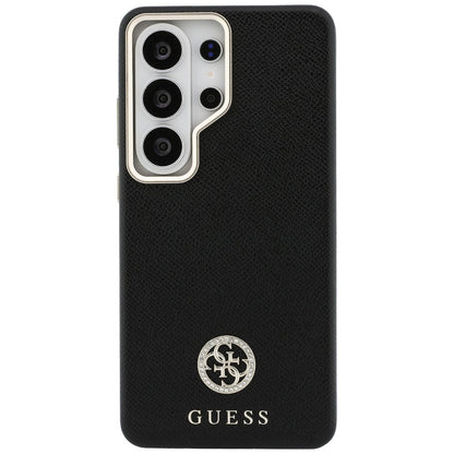 Étui MagSafe pour Samsung Galaxy S26 Ultra S948, Guess, logo rond en strass, Noir