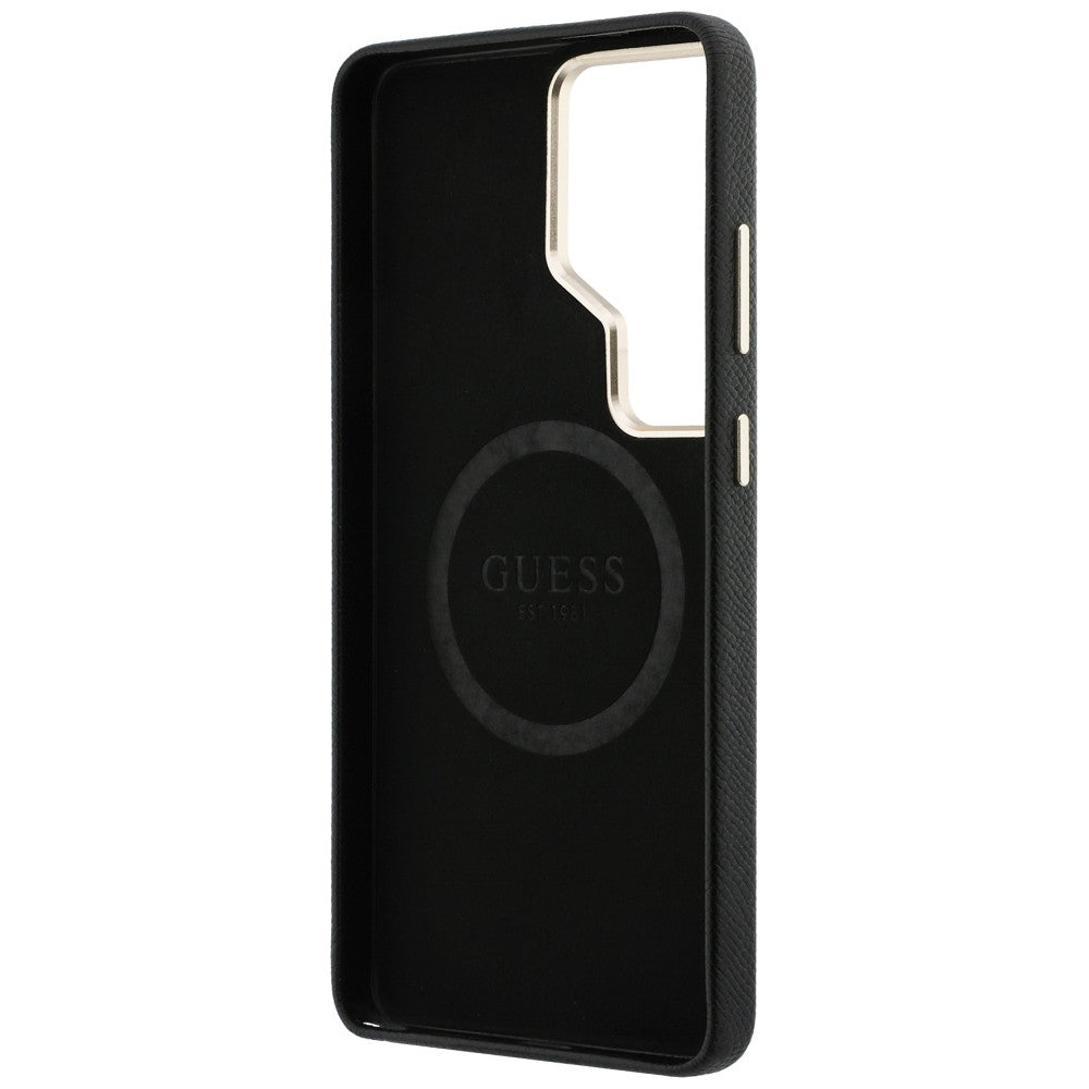 Étui MagSafe pour Samsung Galaxy S26 Ultra S948, Guess, logo rond en strass, Noir
