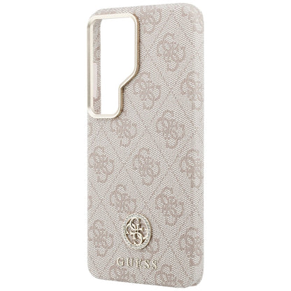 Coque MagSafe pour Samsung Galaxy S26 Ultra S948, Guess, logo rond en strass, Rose