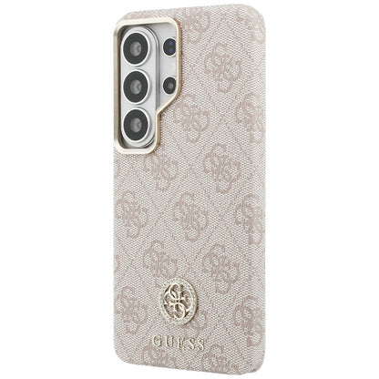 Coque MagSafe pour Samsung Galaxy S26 Ultra S948, Guess, logo rond en strass, Rose