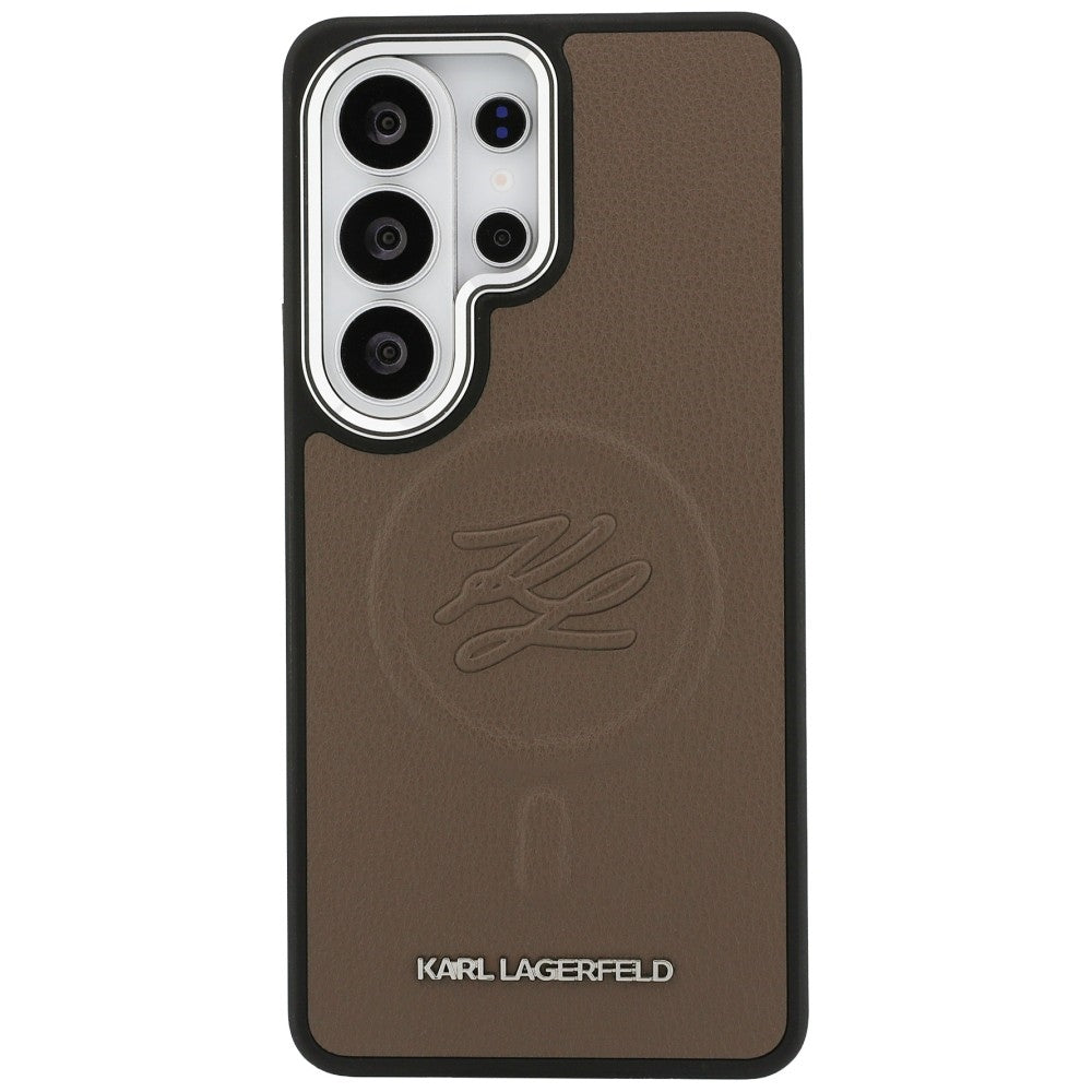 MagSafe Case for Samsung Galaxy S26 Ultra S948, Karl Lagerfeld, Initial Logo Debossed, Brown