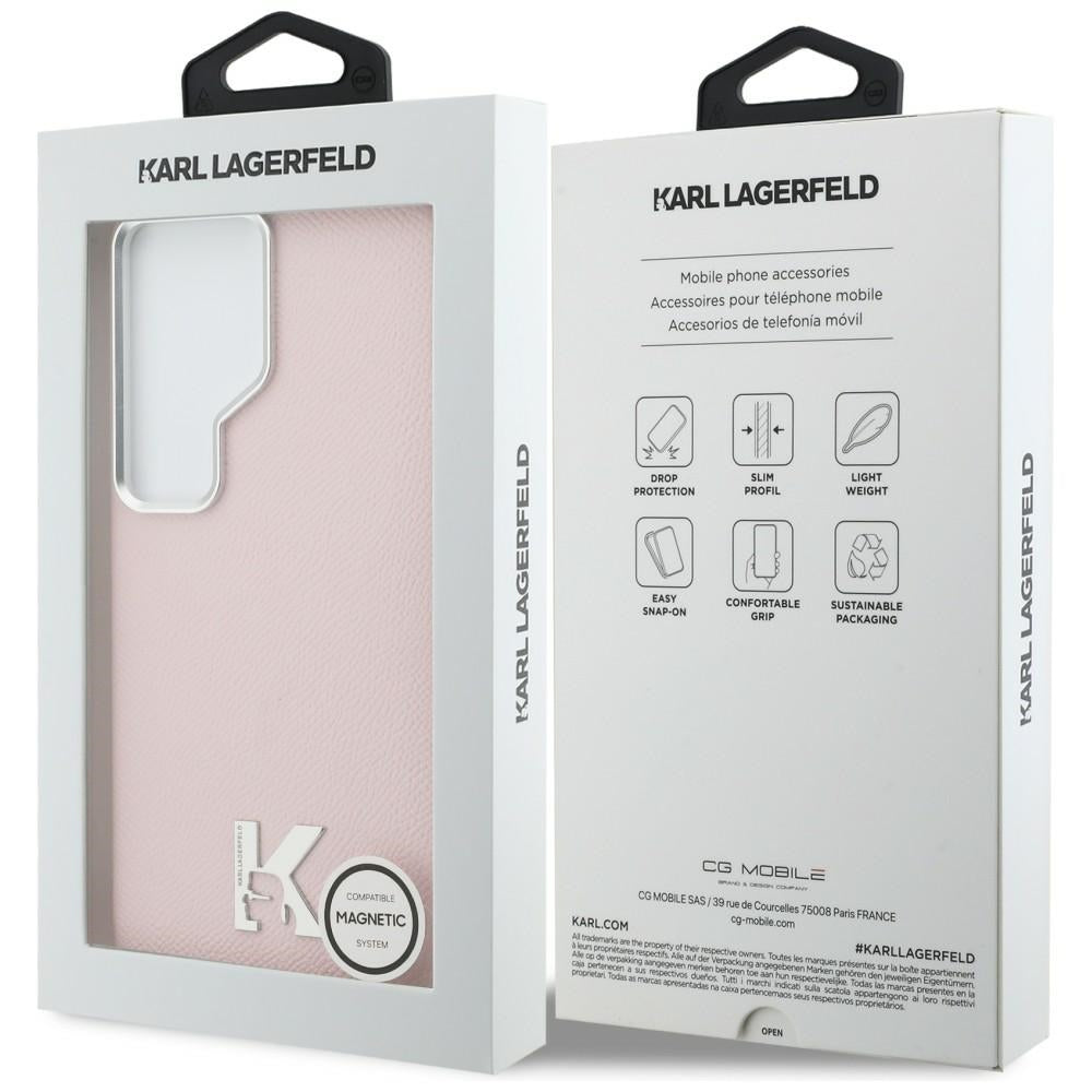 Étui MagSafe pour Samsung Galaxy S26 Ultra S948, Karl Lagerfeld, Logo Karl Head, Rose