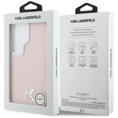 Étui MagSafe pour Samsung Galaxy S26 Ultra S948, Karl Lagerfeld, Logo Karl Head, Rose