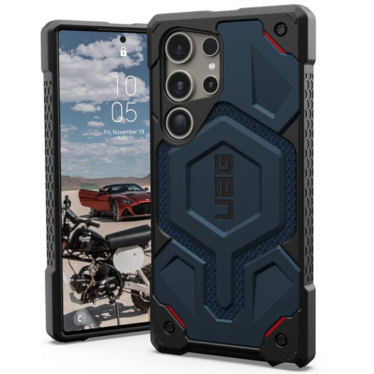 Coque MagSafe pour Samsung Galaxy S26 Ultra S948, Urban Armor Gear, Monarch Pro Kevlar, bleu marine