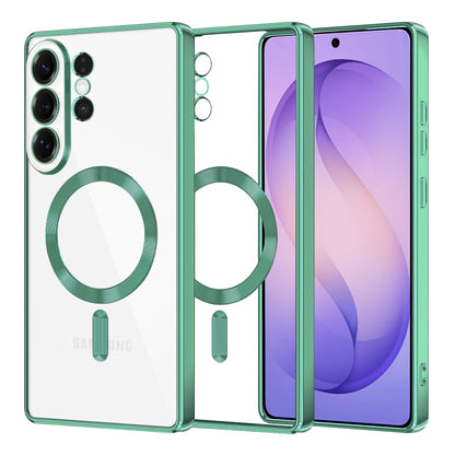 Coque MagSafe pour Samsung Galaxy S26 Ultra S948, Techsuit, Luxury Crystal, Vert Clair