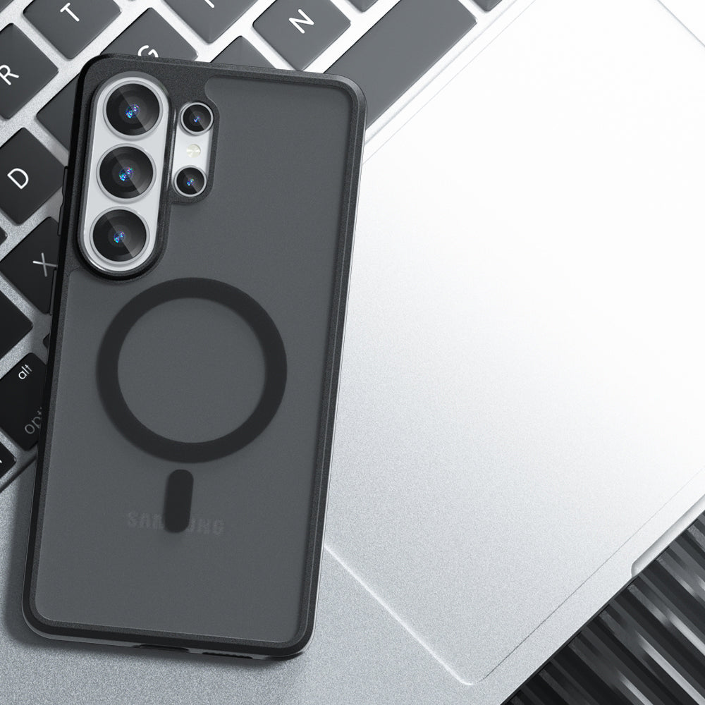 Étui MagSafe pour Samsung Galaxy S26 Ultra, Techsuit, PureFrost, Noir Satiné