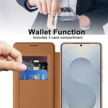 Étui MagSafe pour Samsung Galaxy S26 Ultra, Techsuit, SmartMag Book, Marron