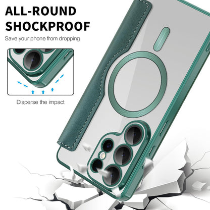 Étui MagSafe pour Samsung Galaxy S26 Ultra, Techsuit, SmartMag Book, Vert