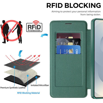 Étui MagSafe pour Samsung Galaxy S26 Ultra, Techsuit, SmartMag Book, Vert