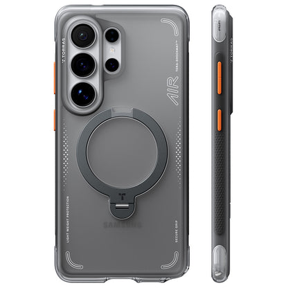 Coque MagSafe pour Samsung Galaxy S26 Ultra, Torras, Ostand Spin Air, Gris