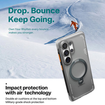 Coque MagSafe pour Samsung Galaxy S26 Ultra, Torras, Ostand Spin Air, Gris