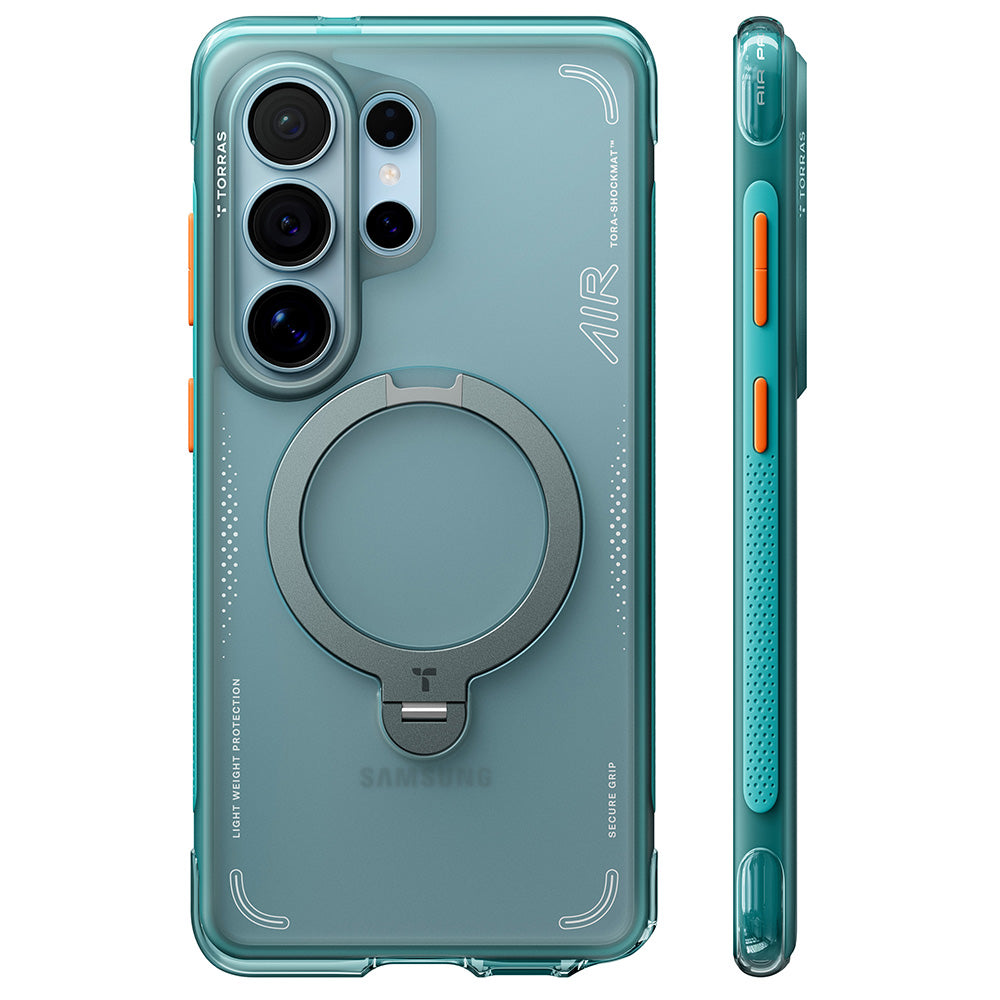 MagSafe Case for Samsung Galaxy S26 Ultra S948, Torras, Ostand Spin Air, Green