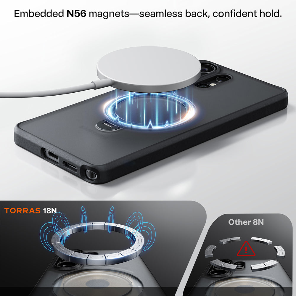 Coque MagSafe pour Samsung Galaxy S26 Ultra, Torras, Ostand Spin, Mov