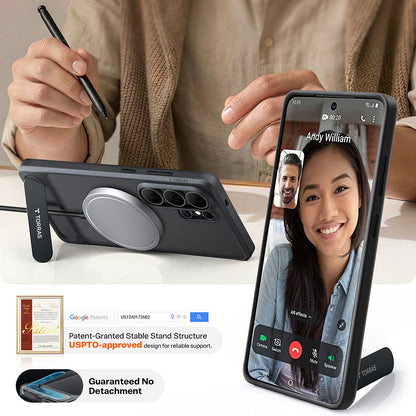 Coque MagSafe pour Samsung Galaxy S26 Ultra S948, Torras, Pstand, Noire