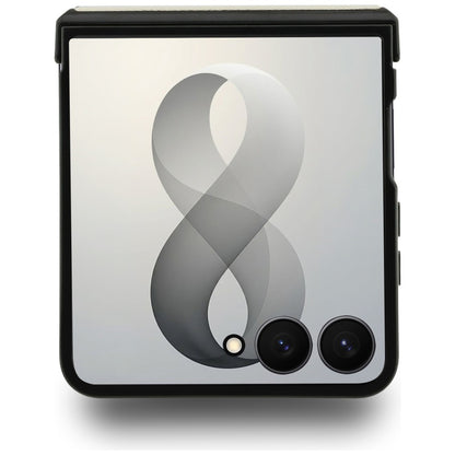Coque MagSafe pour Samsung Galaxy Z Flip8 F776, Guess, Support Anneau Logo Classique Grainé, Beige