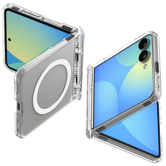 Coque MagSafe pour Samsung Galaxy Z Flip8 F776, Spigen, Ultra Hybrid Pro, Transparente Blanche ACS11524