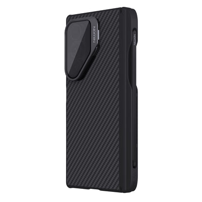 Coque MagSafe pour Samsung Galaxy Z Fold7 F966, Nillkin, CarboProp avec protection d'objectif noire transparente et support pour S-Pen, noire