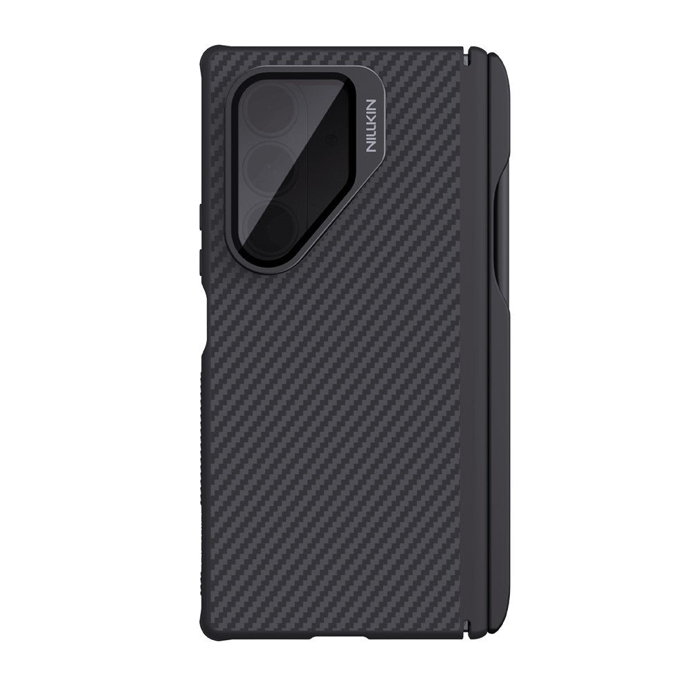 Coque MagSafe pour Samsung Galaxy Z Fold7 F966, Nillkin, CarboProp avec protection d'objectif noire transparente et support pour S-Pen, noire