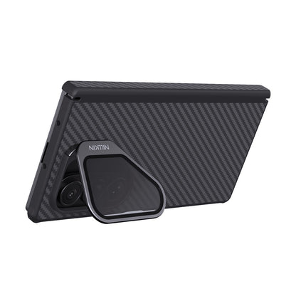 Coque MagSafe pour Samsung Galaxy Z Fold7 F966, Nillkin, CarboProp avec protection d'objectif noire transparente, noire