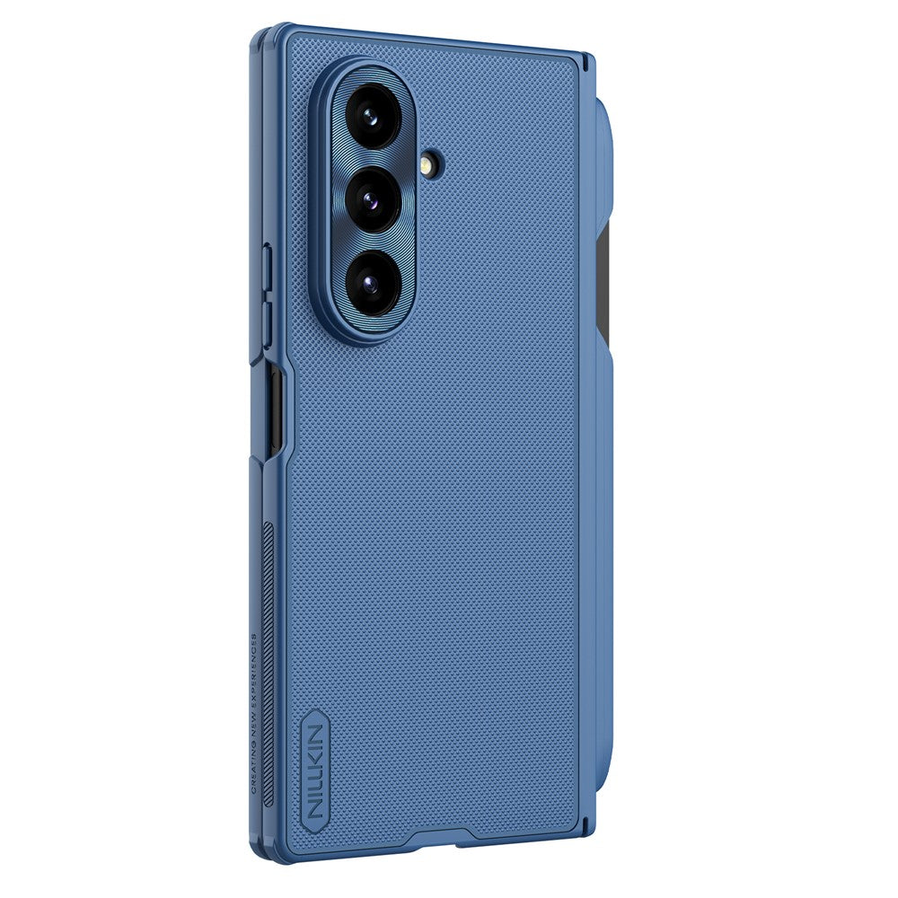 Coque MagSafe pour Samsung Galaxy Z Fold7 F966, Nillkin, Super Frosted Shield avec porte-stylo, Bleue
