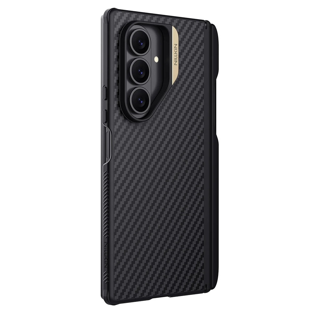 Coque MagSafe pour Samsung Galaxy Z Fold7 F966, Nillkin, Synthetic Fiber Pro avec support pour S-Pen, Noir Doré
